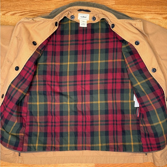 LL Bean Chore Tan Brown Coat Women’s Flannel Lined Corduroy Collar Jacket - Picture 7 of 8